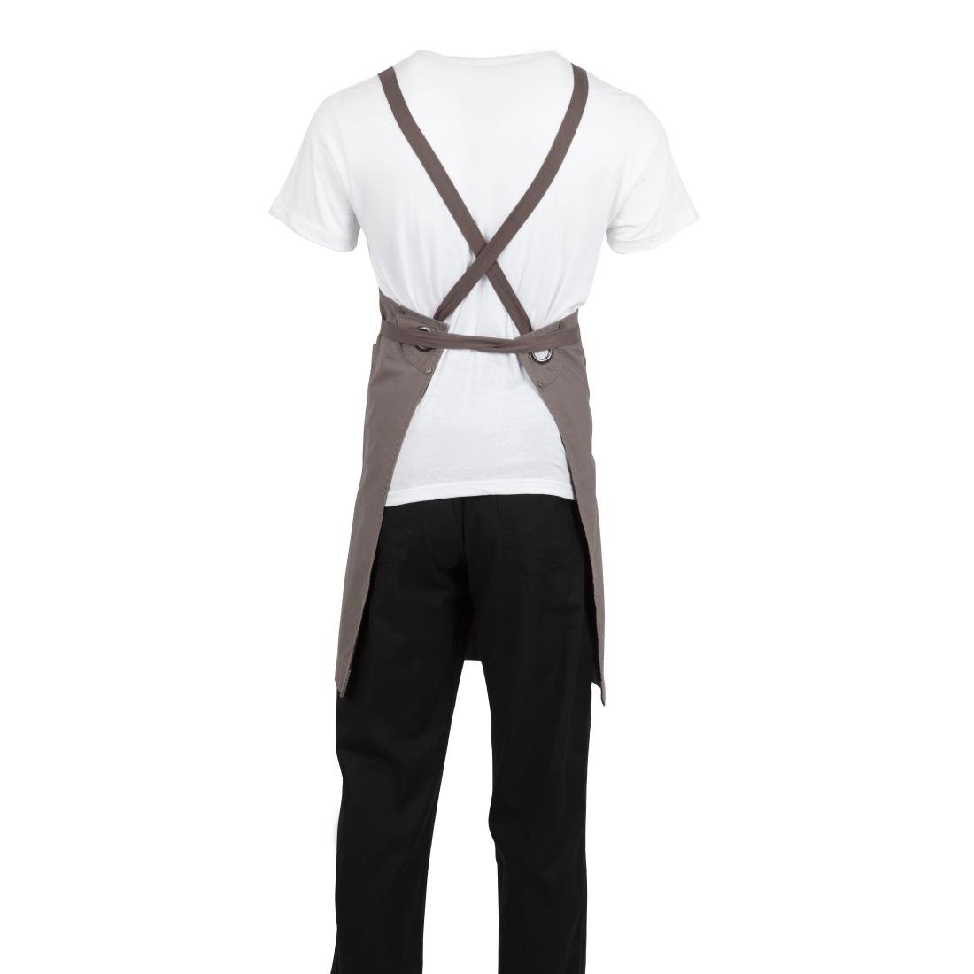 Southside Cotton Canvas Bib Apron Washed Grey - BB687