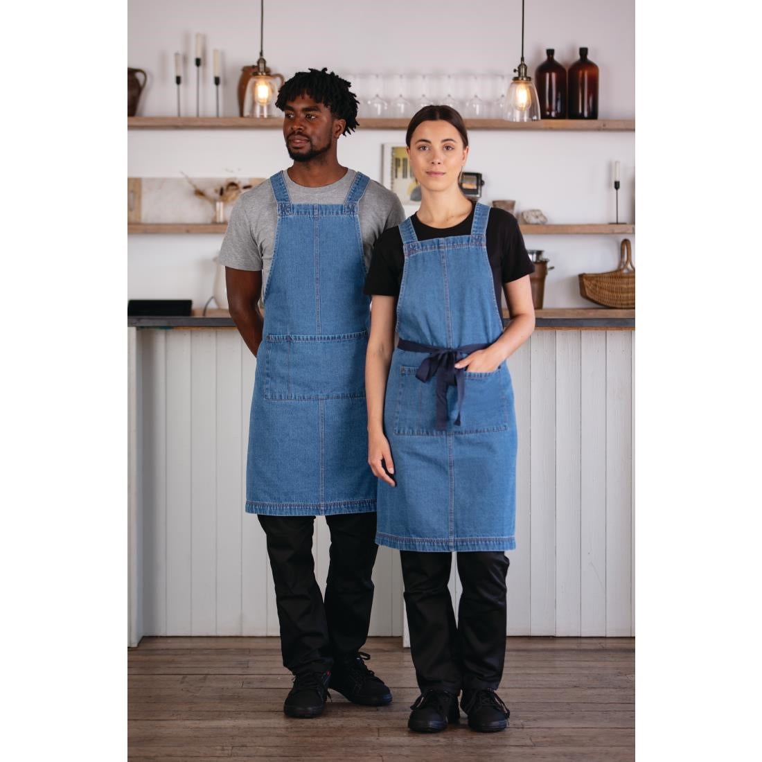 Southside Denim Bib Apron Light Blue - BB694