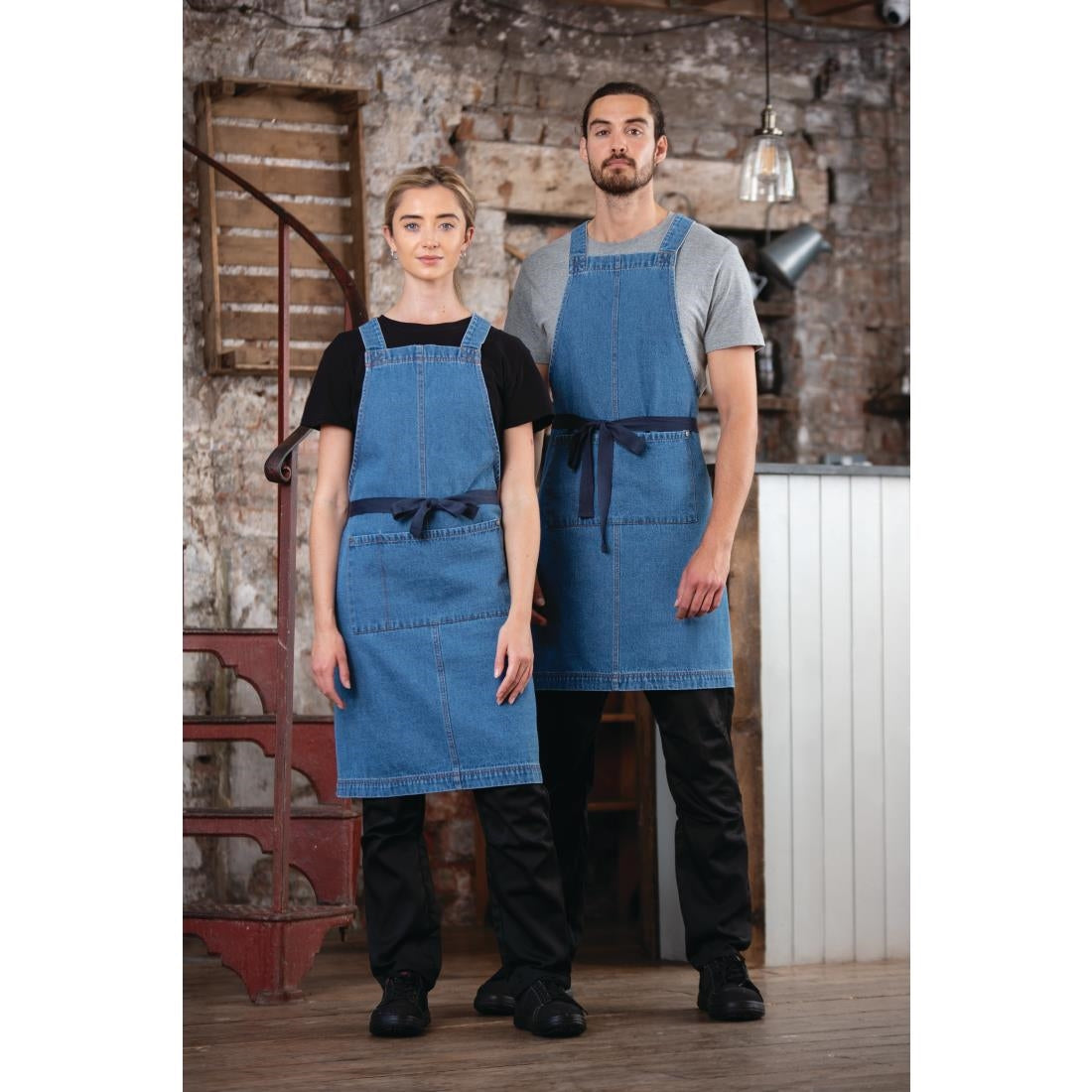 Southside Denim Bib Apron Light Blue - BB694