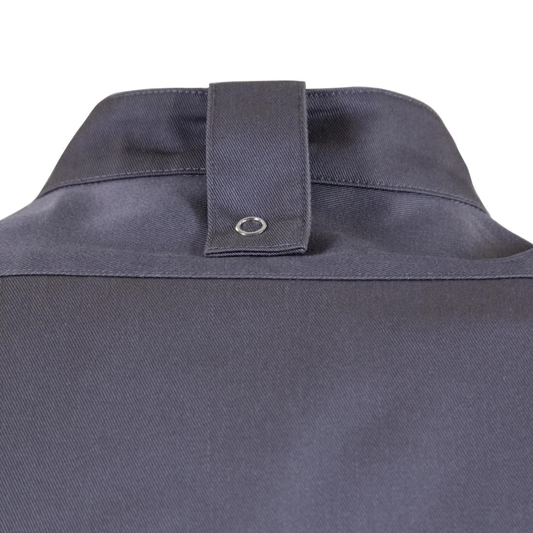 Southside Band Collar Chefs Jacket Charcoal Size L - BB712-L