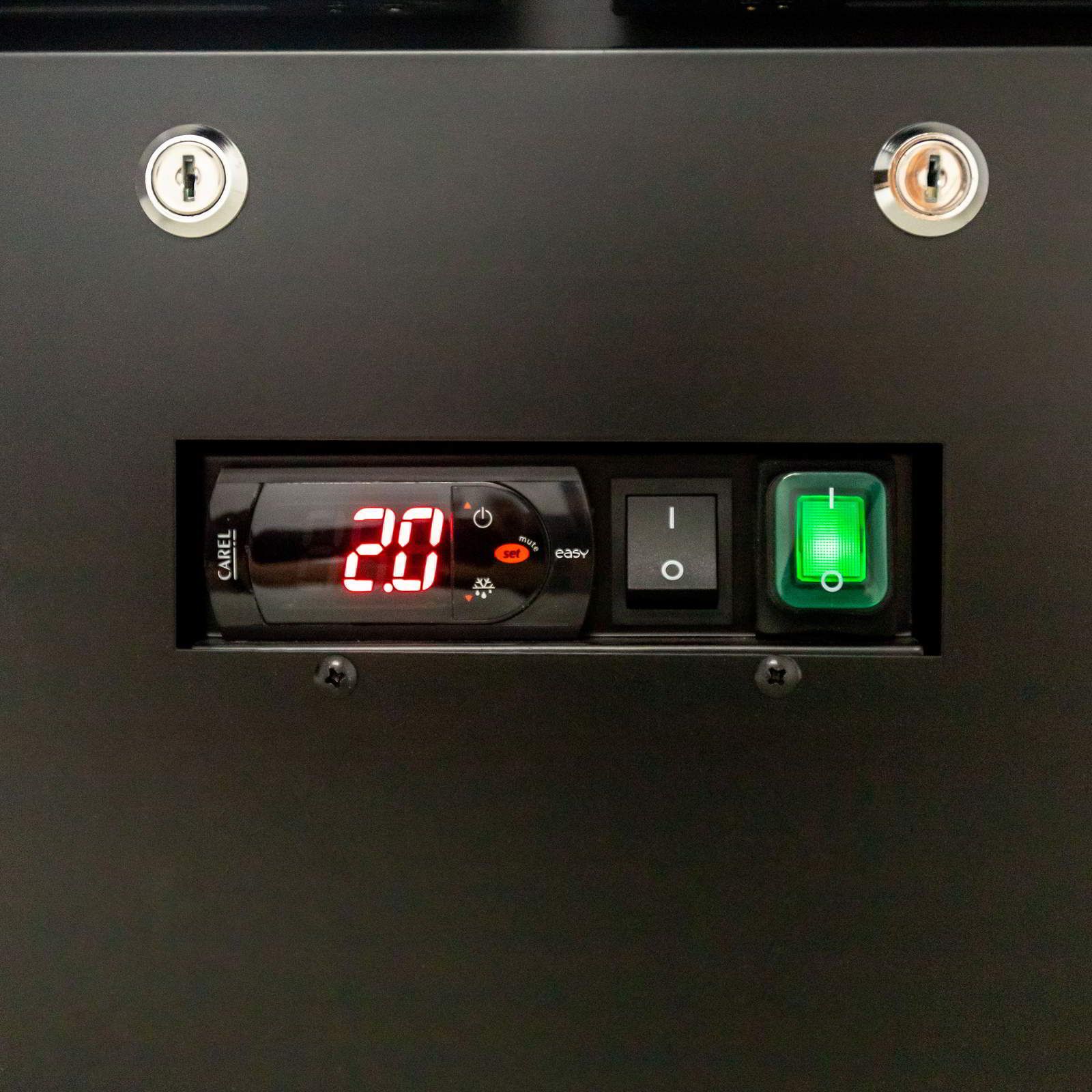 AG Equipment 477L Upright Double Glass Door Display / Backbar Fridge - Black B500G