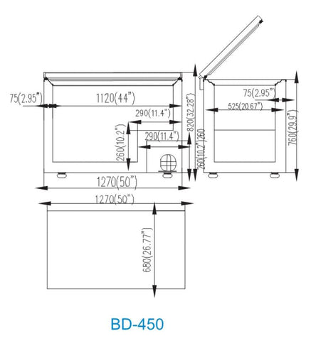 Commercial Chest Freezers Solid Door 450 | Atosa | BD-450