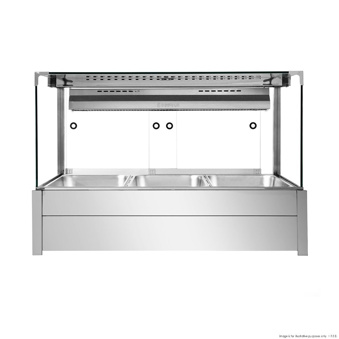 Bonvue Square Countertop Wet And Dry Bain Marie BM11SC