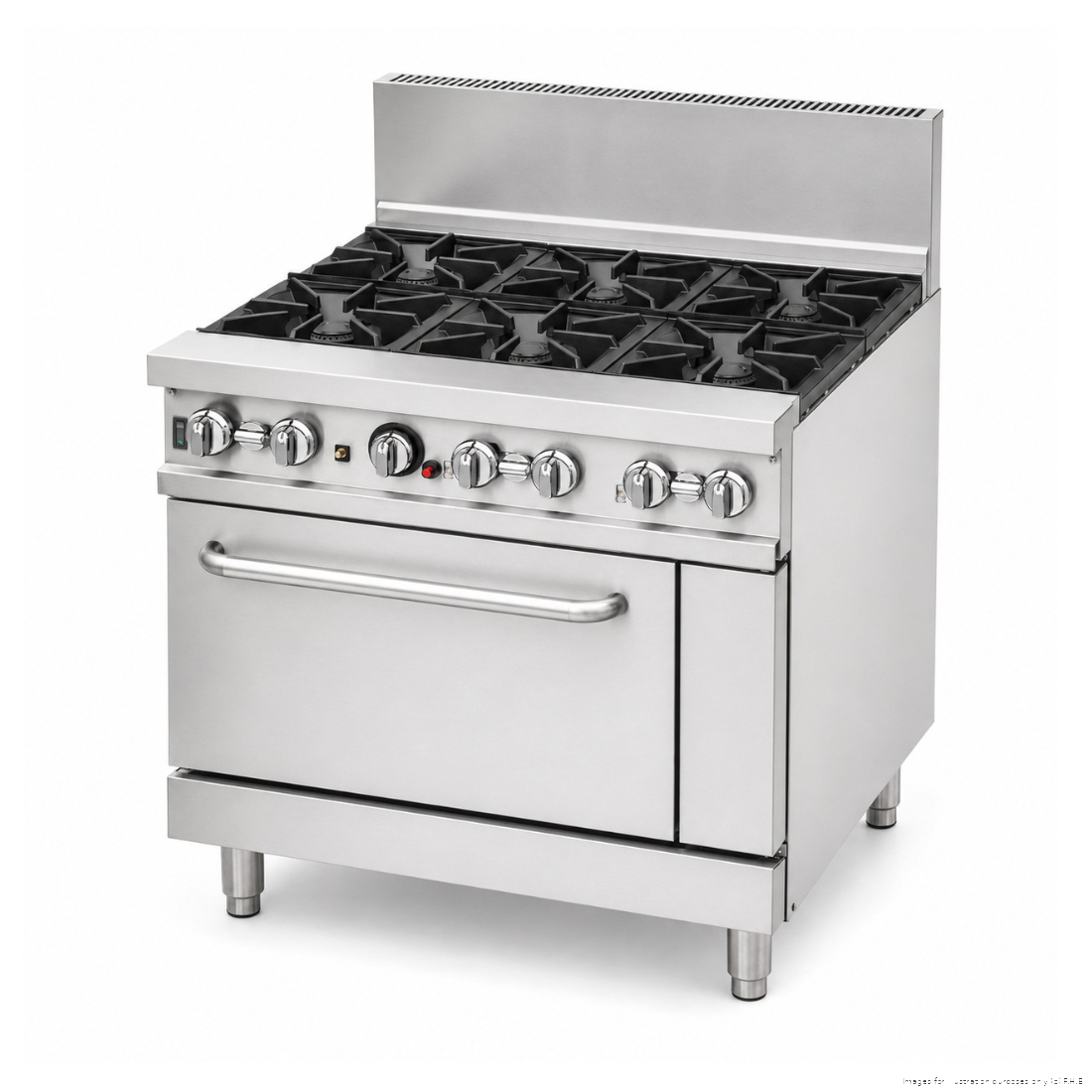 Brenner Forge 800 Series 6 Burner Gas Range with one Fan Forced Oven LPG - BREG8RO-900L