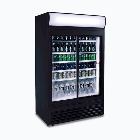 Bromic Upright Display Fridge - 945L - 2 Doors - Sliding - Flat Glass - Lightbox GM0980LS-NR
