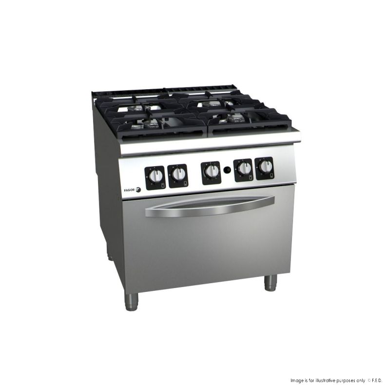 CLEARANCE - Fagor Kore 900 Series Gas 4 Burner with Gas Oven C-G941H-NSW1723