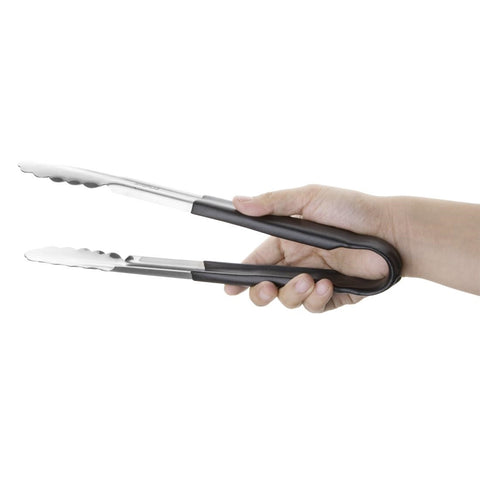 Hygiplas Colour Coded Black Serving Tongs 300mm - CB153