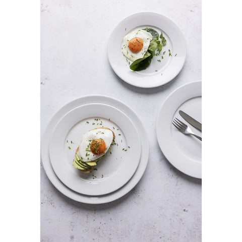 Olympia Whiteware Wide Rimmed Plates 230mm (12 Pack) - CB480