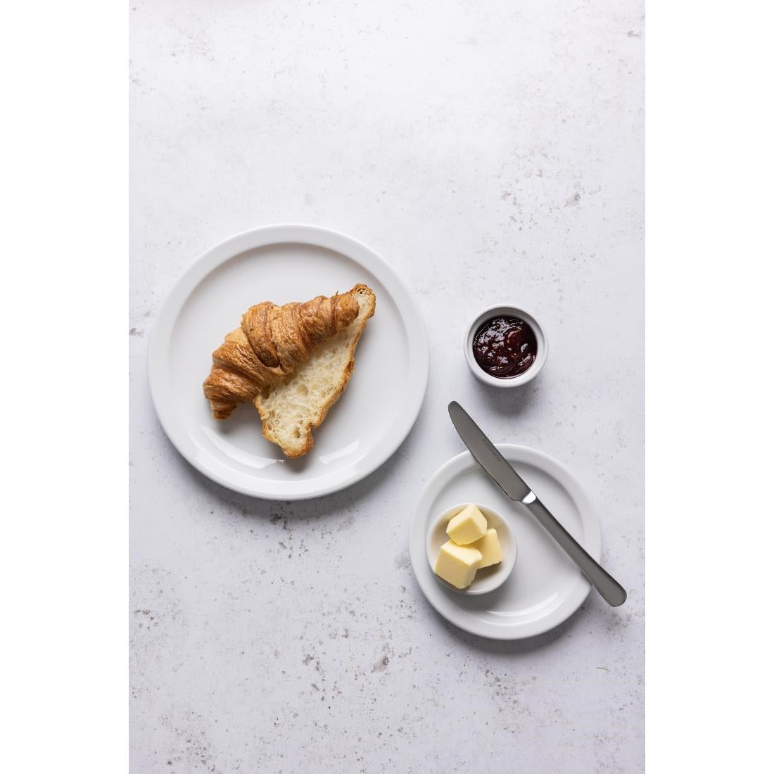 Olympia Whiteware Narrow Rimmed Plates 230mm (12 Pack) - CB489
