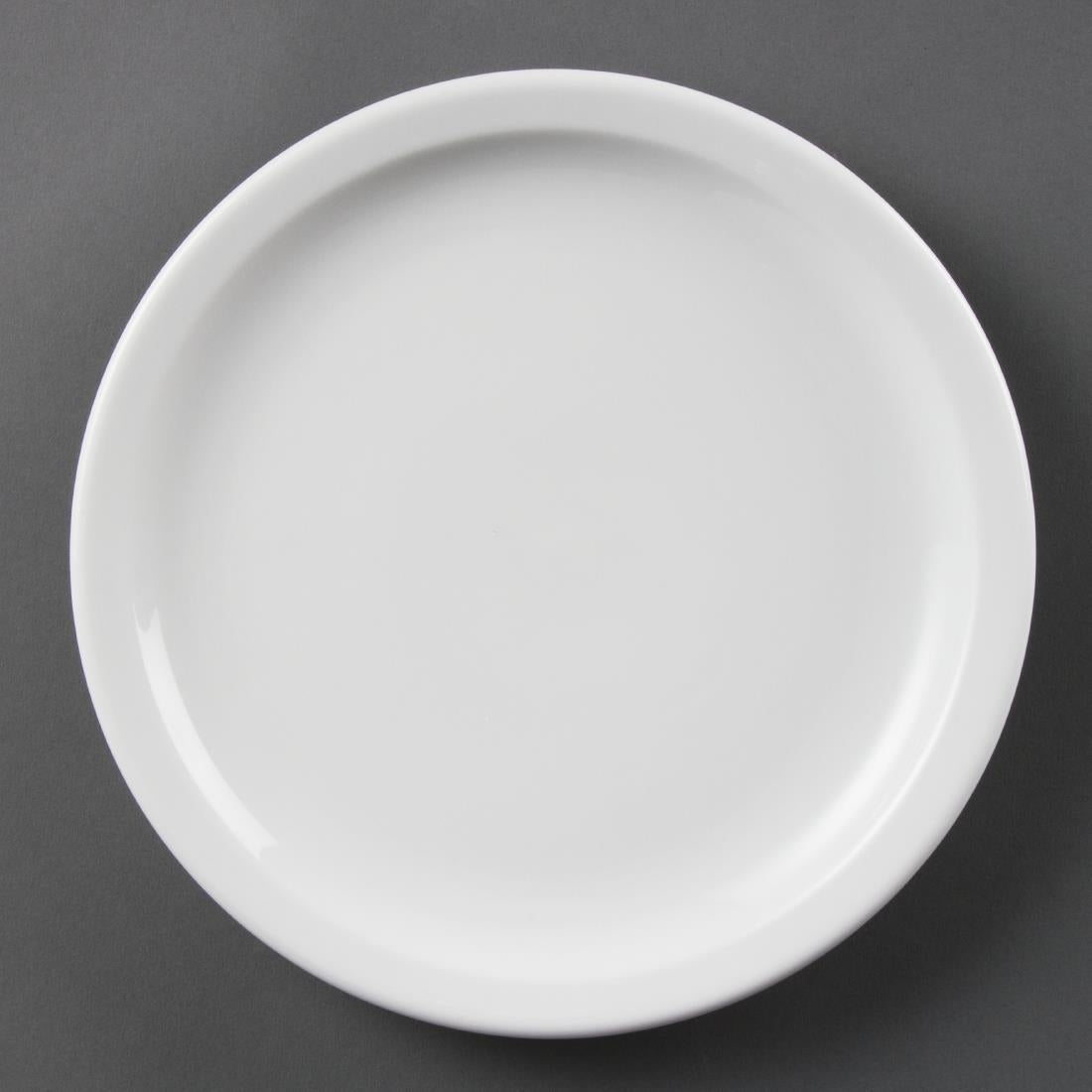 Olympia Whiteware Narrow Rimmed Plates 230mm (12 Pack) - CB489