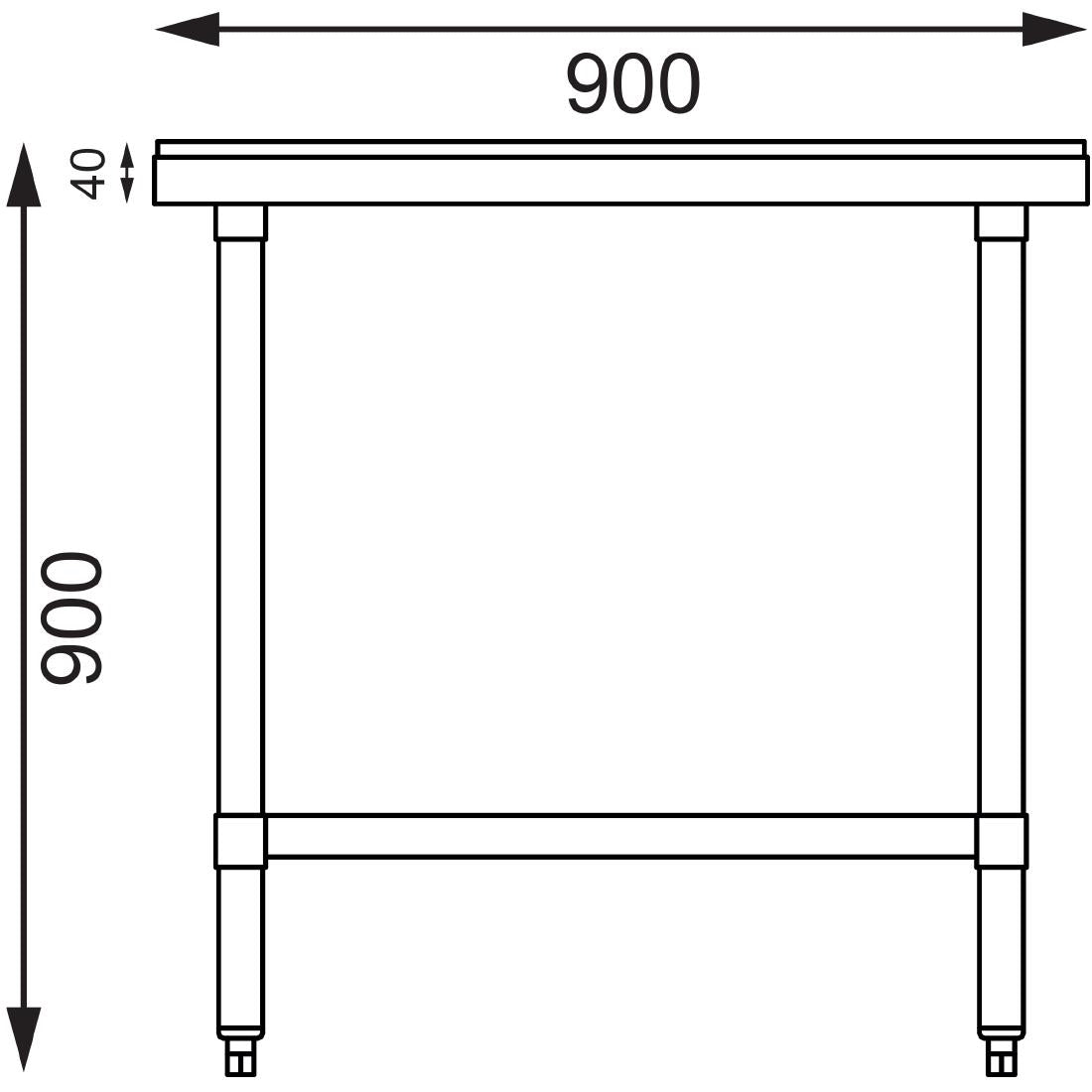 Vogue Stainless Steel Chopping Board Table 900mm - CB911