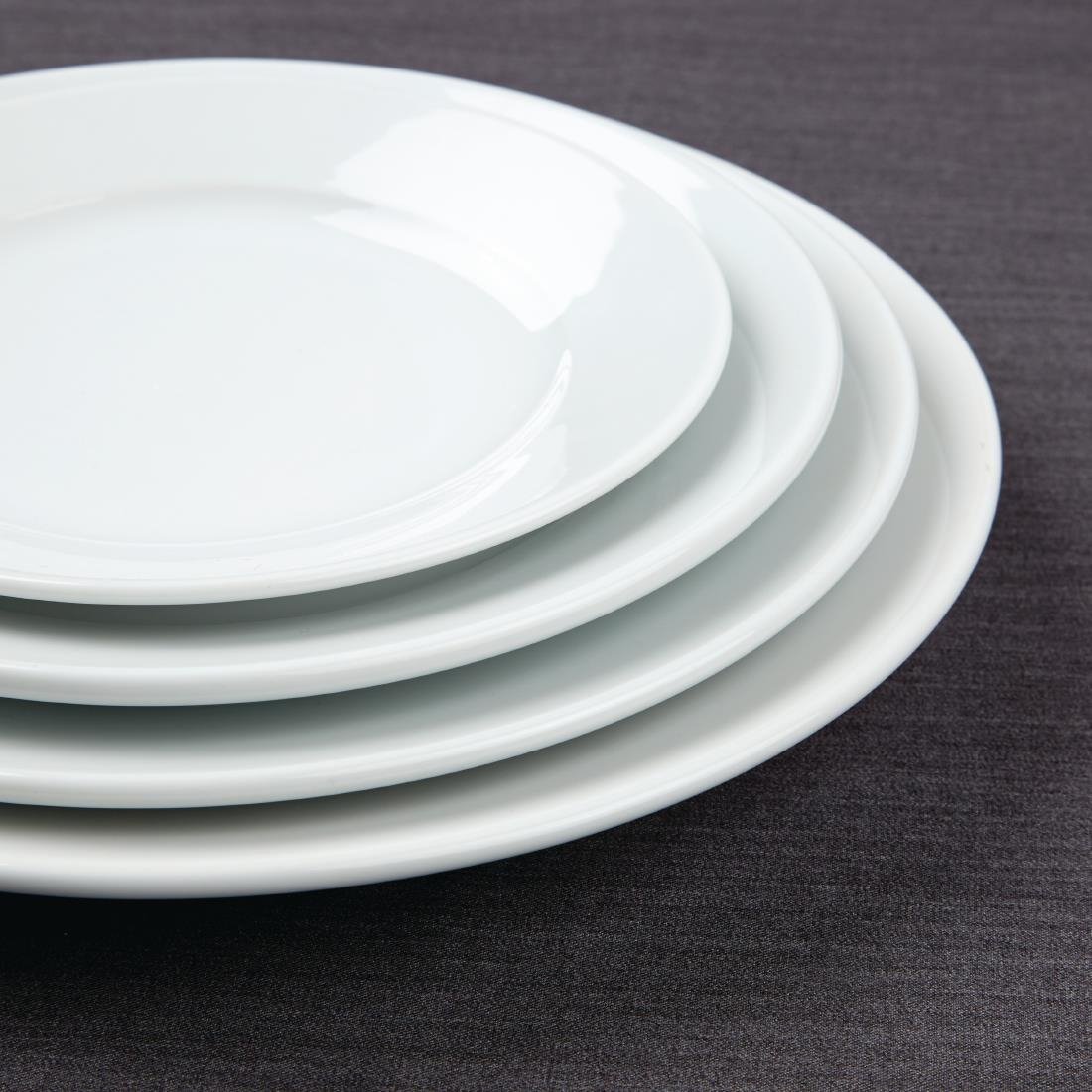 Olympia Athena Wide Rimmed Plates 228mm (Box 12) - CC208