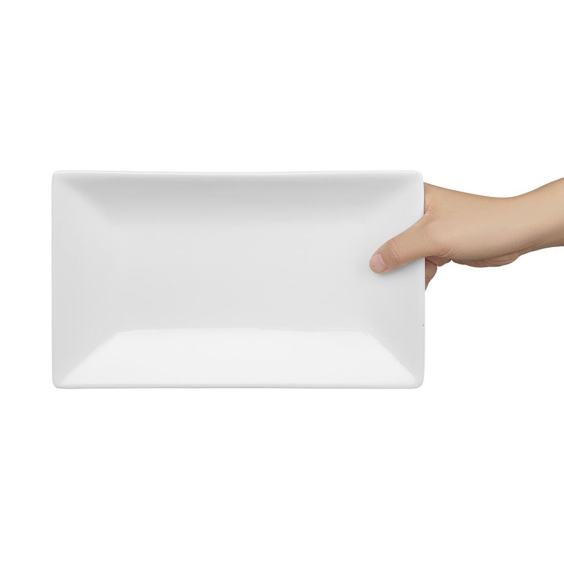 Olympia Whiteware Serving Rectangular Platters 250x 150mm (4 Pack) - CC894