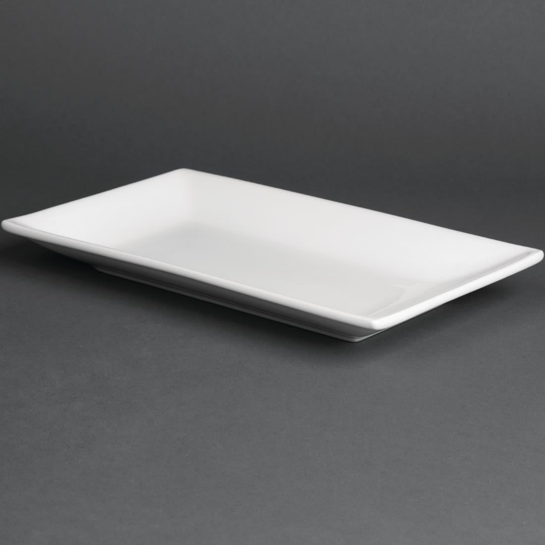 Olympia Whiteware Serving Rectangular Platters 250x 150mm (4 Pack) - CC894