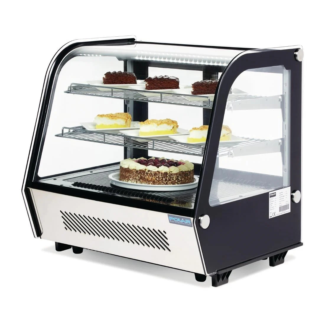 Polar G-Series Energy Efficient Countertop Food Display Fridge Black 120Ltr - GP292-A