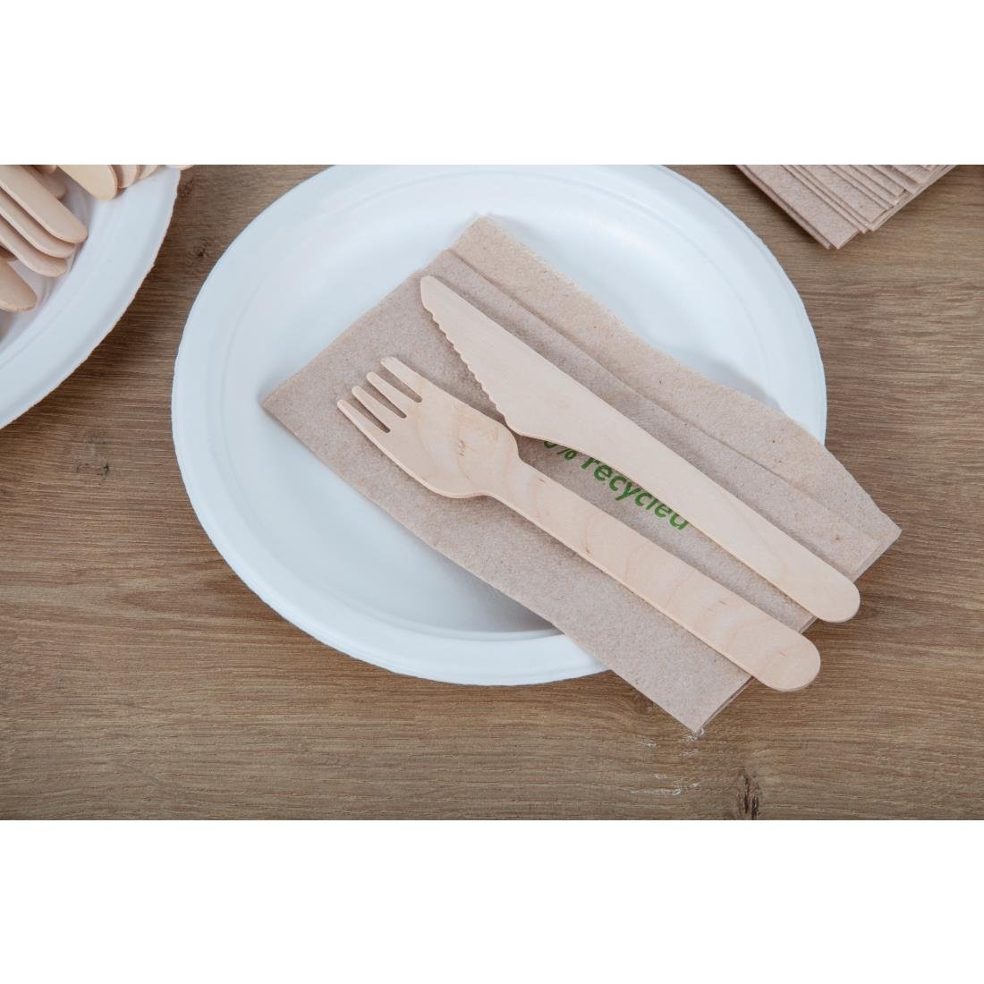 Fiesta Compostable Biodegradable Disposable Birch Wood Forks (Pack of 100) - CD903