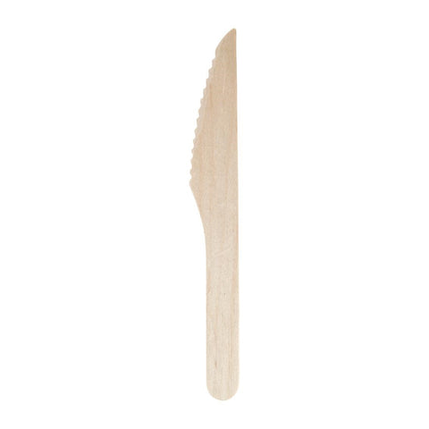 Fiesta Compostable Disposable Wooden Knives (Pack of 100) - CD902