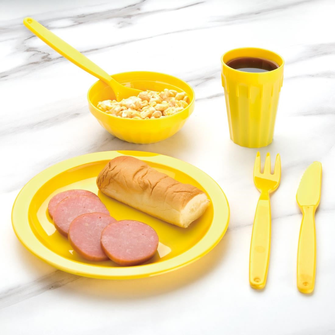 Olympia Kristallon Polycarbonate Bowls Yellow 102mm (12 Pack) - CE274