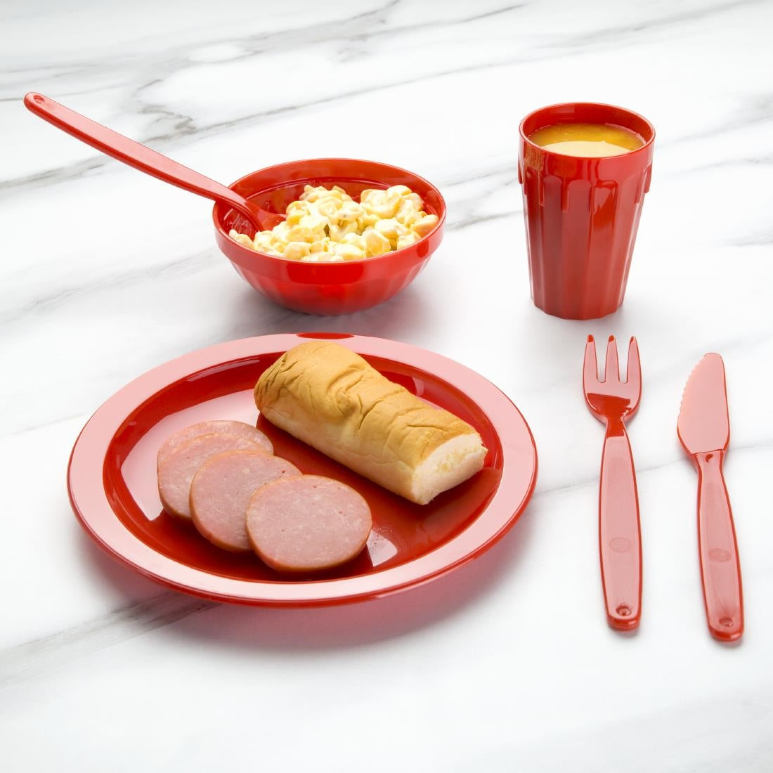 Olympia Kristallon Polycarbonate Tumblers Red 142ml (12 Pack) - CE273