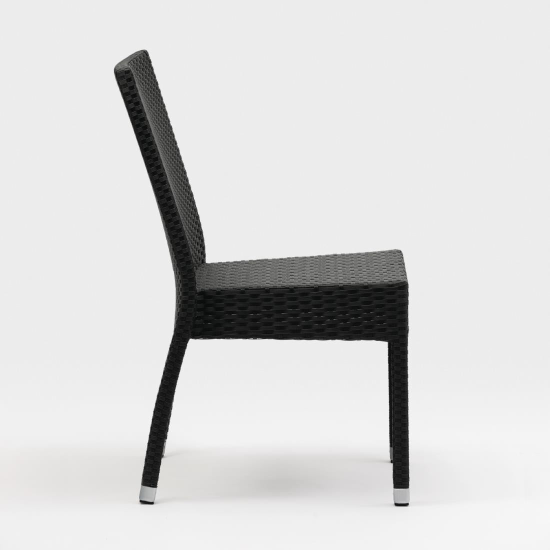 Bolero Wicker Side Chairs Charcoal (Pack of 4) - CF159