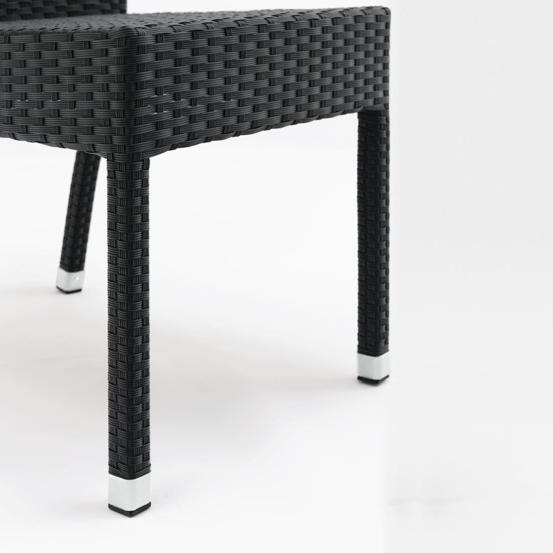 Bolero Wicker Side Chairs Charcoal (Pack of 4) - CF159
