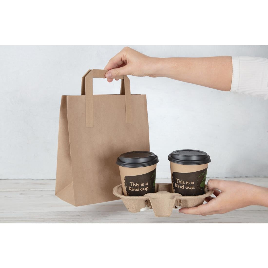 Fiesta Compostable Recycled Brown Paper Carrier Bags Medium (Pack of 250) - CF591