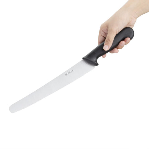 Hygiplas Serrated Pastry Knife Black 255mm - CF895