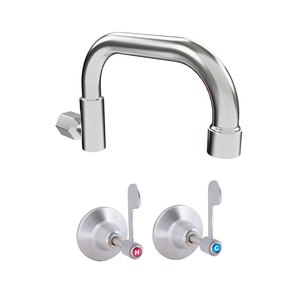 3Monkeez Cleaner's Sink Tap Set with Swivel Spout & 1/4 Turn Lever Handle Top Assemblies - T-3MSS-CSLTS