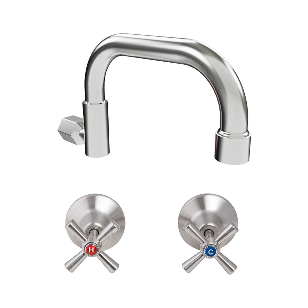 3Monkeez Cleaner's Sink Tap Set with Swivel Spout and Cross Handle Top Assemblies - T-3MSS-CSCTS