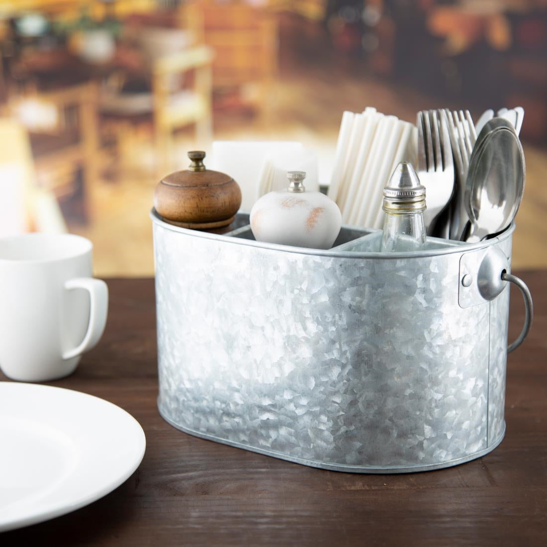 Olympia Galvanised Table Tidy - 135(H)x240(W)x175(D)mm - CN520