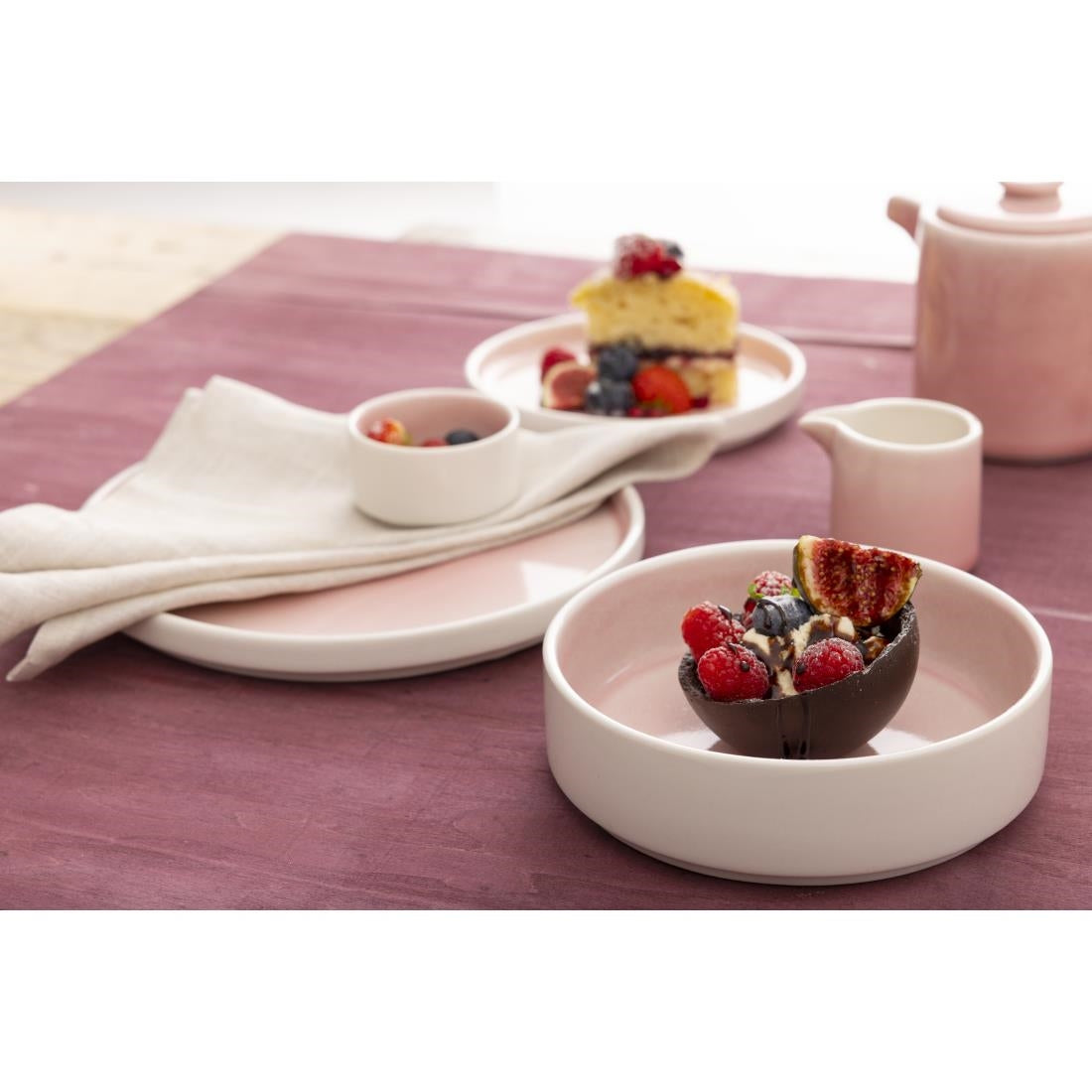 Olympia Fondant Plate Pink - 270mm (4 Pack) - CU452