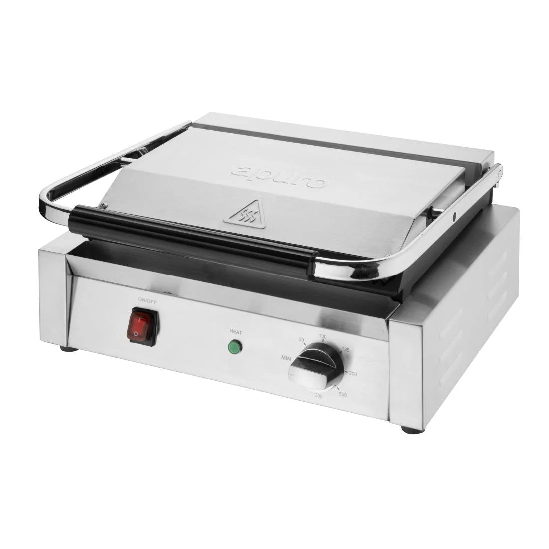 Apuro Bistro Large Ribbed Contact Grill - CU602-A