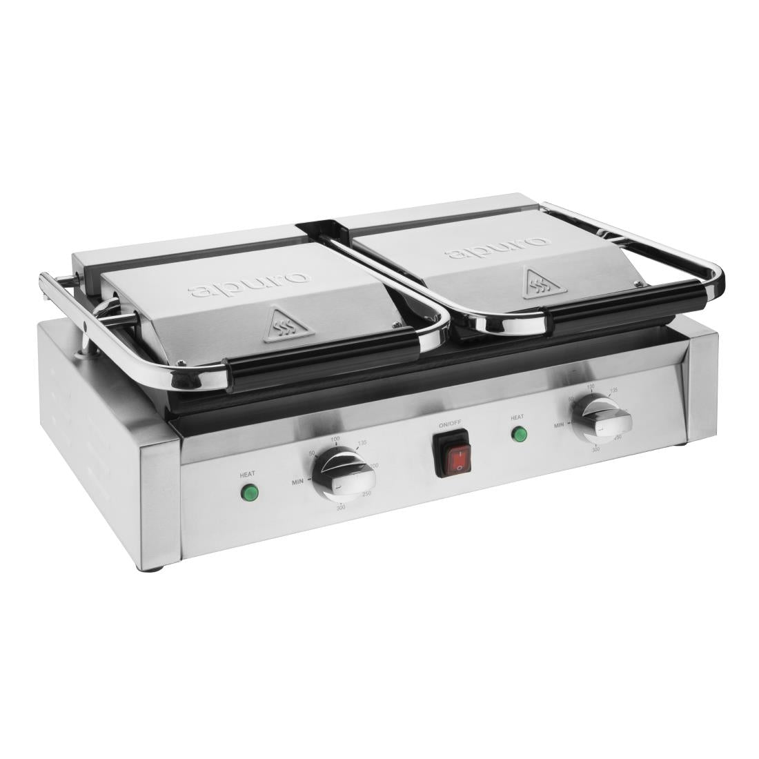 Apuro Bistro Double Ribbed Contact Grill - CU604-A
