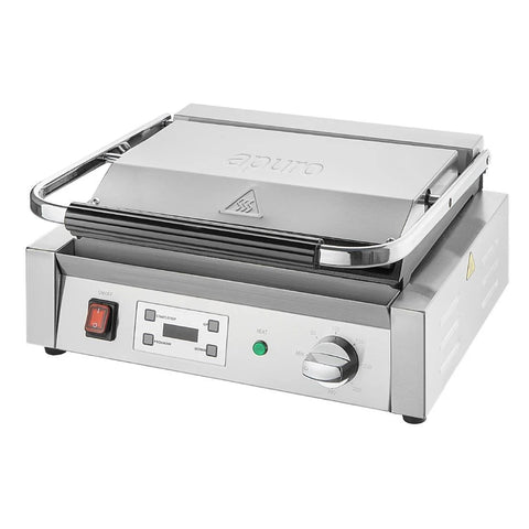 Apuro Large Contact Grill Flat Plates with Timer - CU607-A