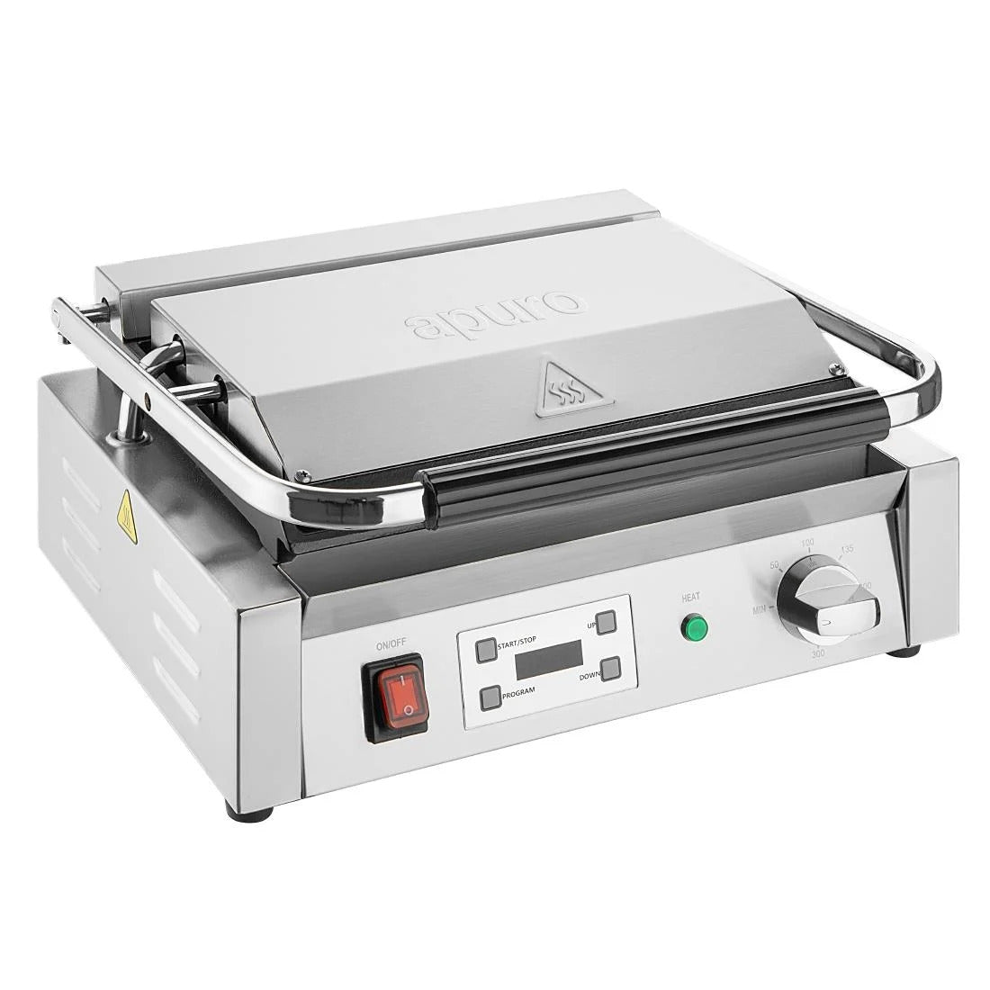 Apuro Large Contact Grill Flat Plates with Timer - CU607-A