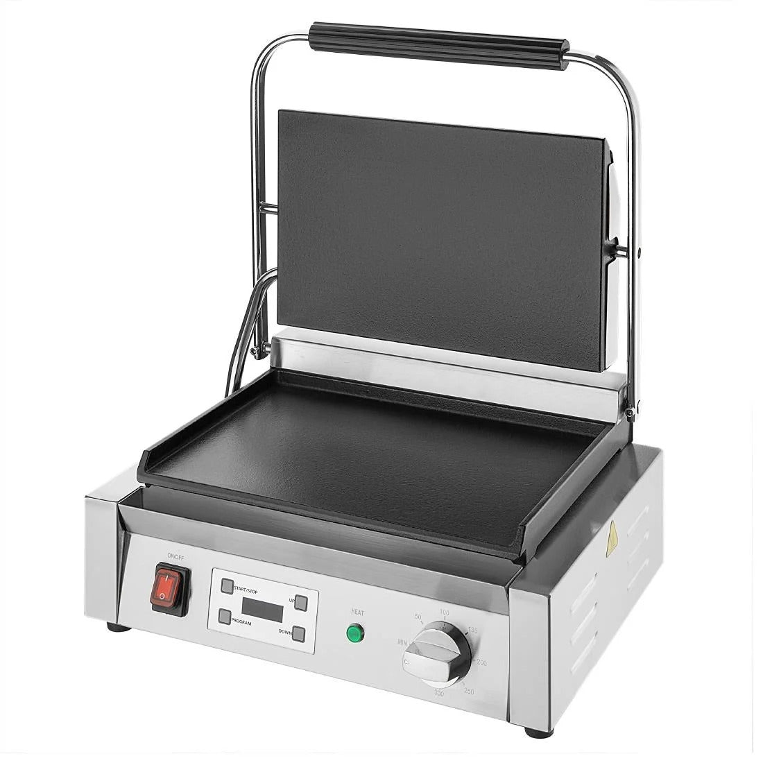 Apuro Large Contact Grill Flat Plates with Timer - CU607-A