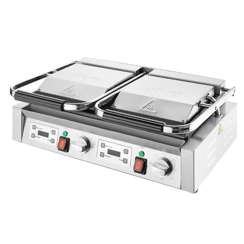 Apuro Double Contact Grill Flat Plates with Timer - CU610-A
