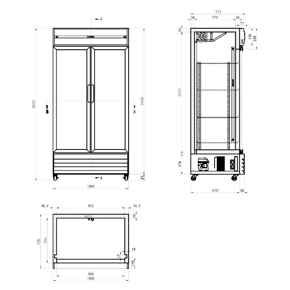 AG Equipment 800L Double Glass Door Upright Display Fridge CU800TNG