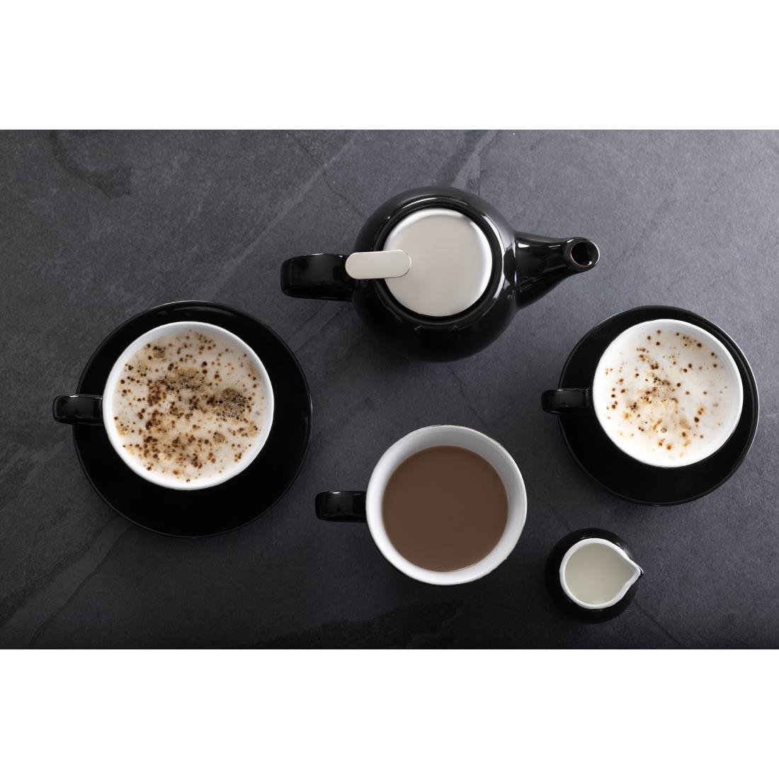 Olympia Cafe Saucer Black (12 Pack) - CU956