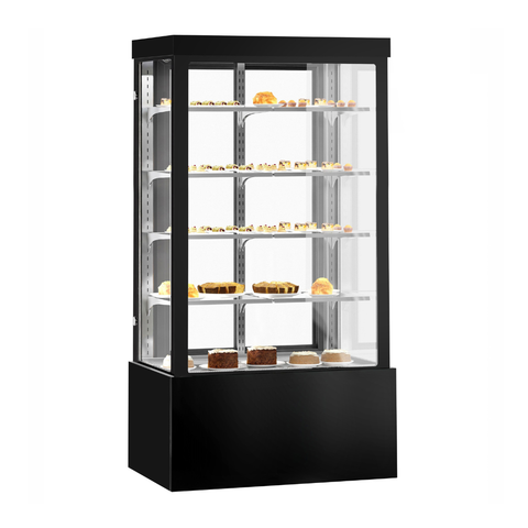 Bonvue Noir Grand 1200mm 4 Shelves Square Cake Display Cabinet - CVS120-4B