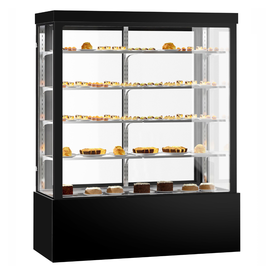 Bonvue Noir Grand 1800mm 4 Shelves Square Cake Display Cabinet - CVS180-4B