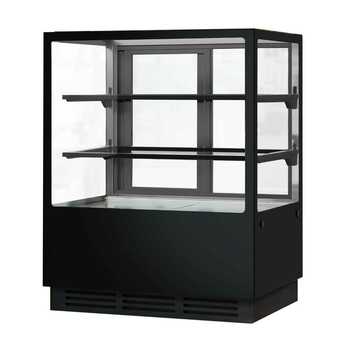 Bonvue Noir Tot 900mm 2 Shelves Square Cake Display Cabinet - CVS90-2B