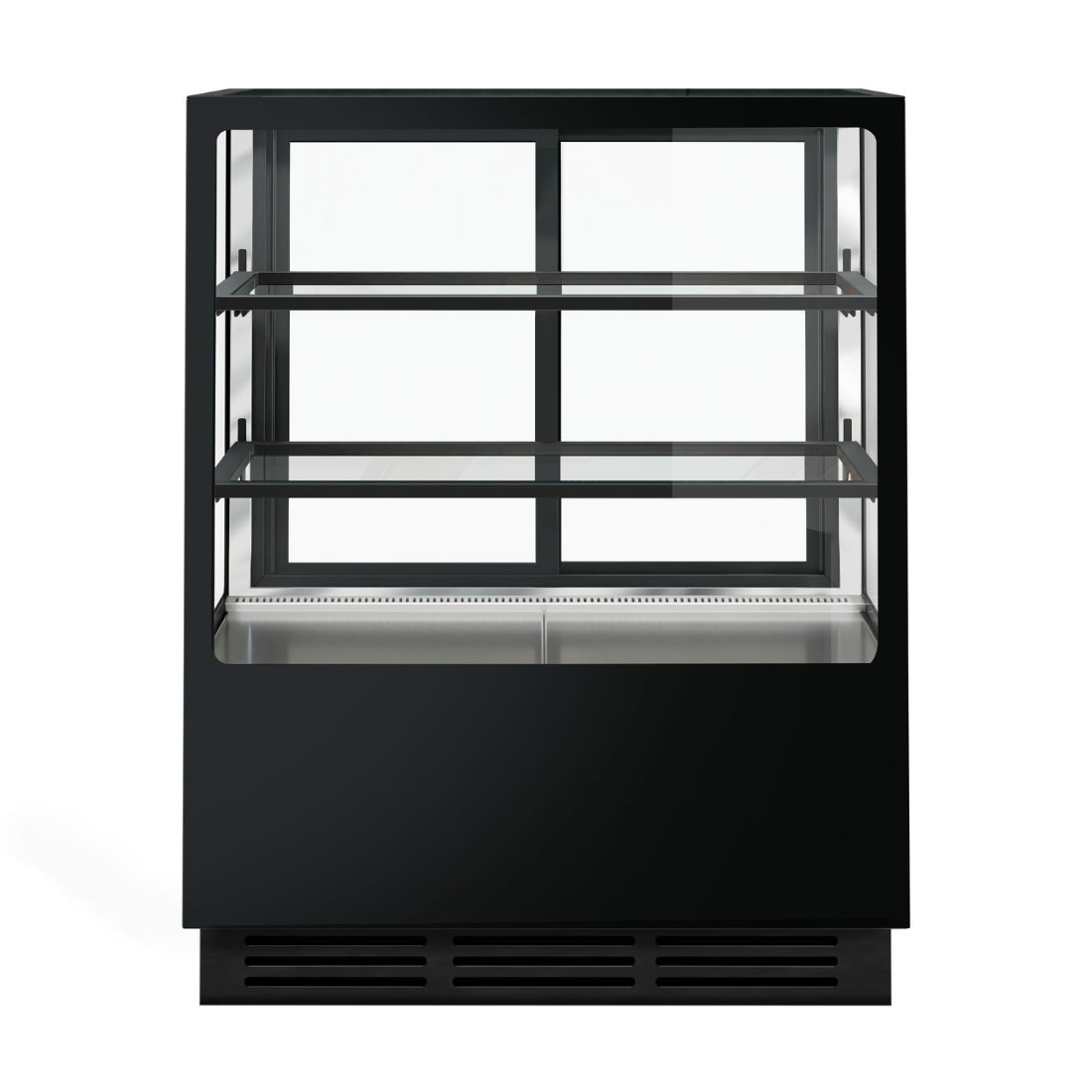 Bonvue Noir Tot 1200mm 2 Shelves Square Cake Display Cabinet - CVS120-2B
