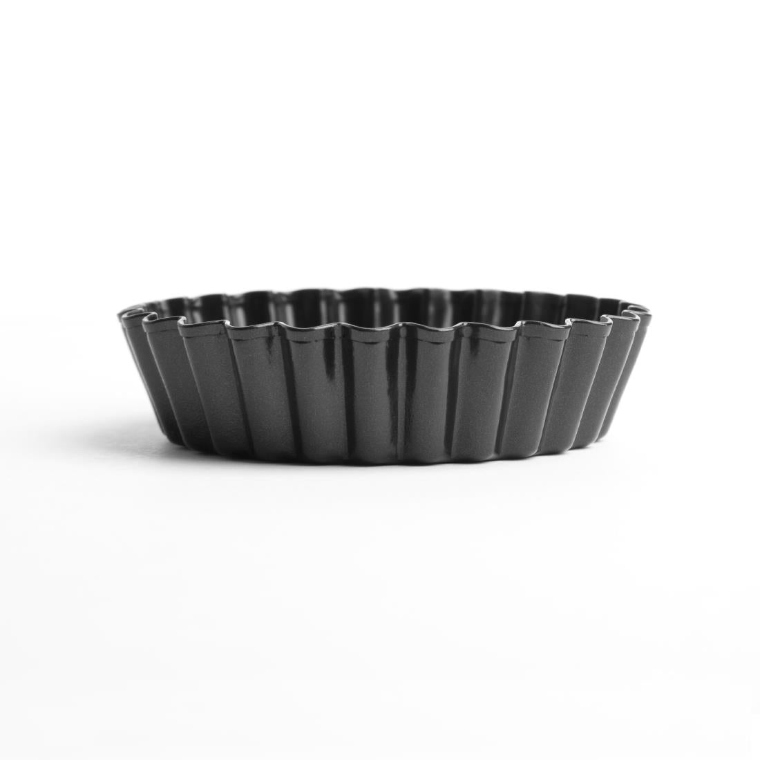 Vogue Non-Stick Mini Quiche Tin With Removable Base 80mm (Pack of 3) - CW990