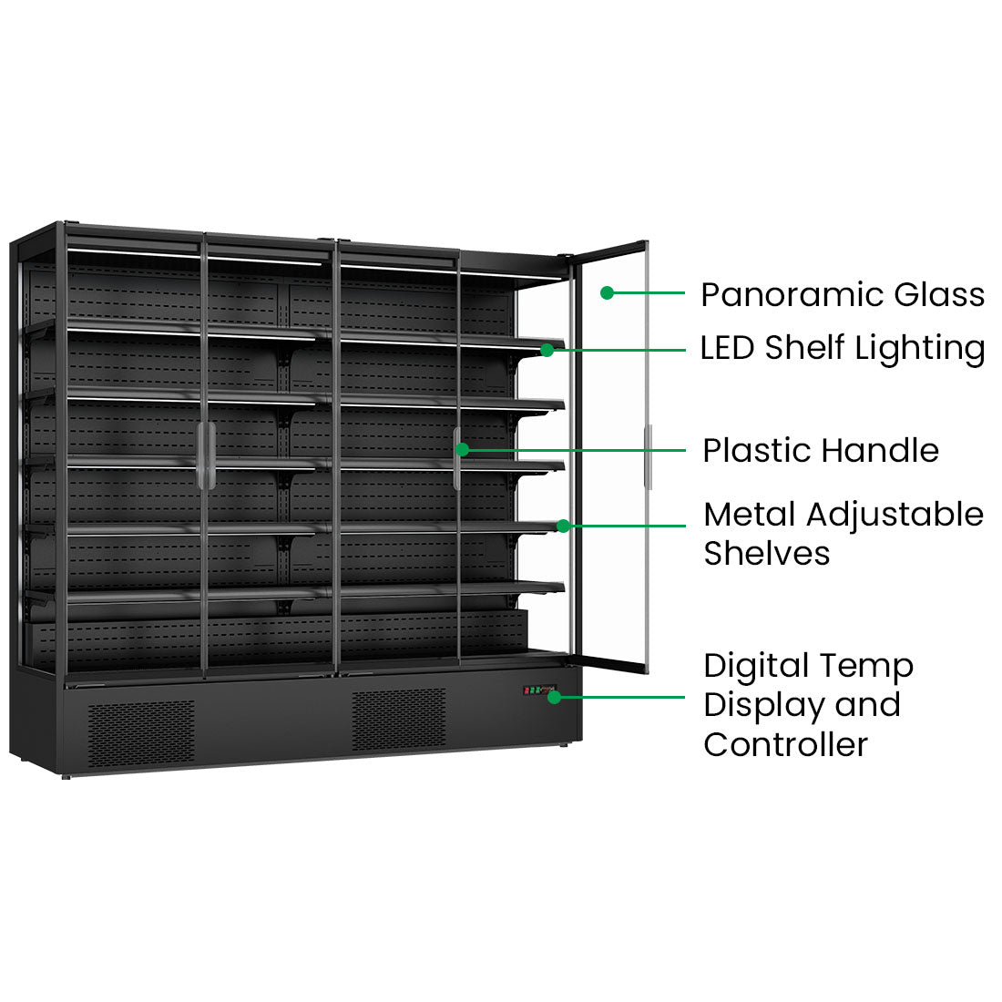 CLEARANCE - Thermaster Supermarket Panorama 4 Door Chiller Display - DC-250B-NSW2083