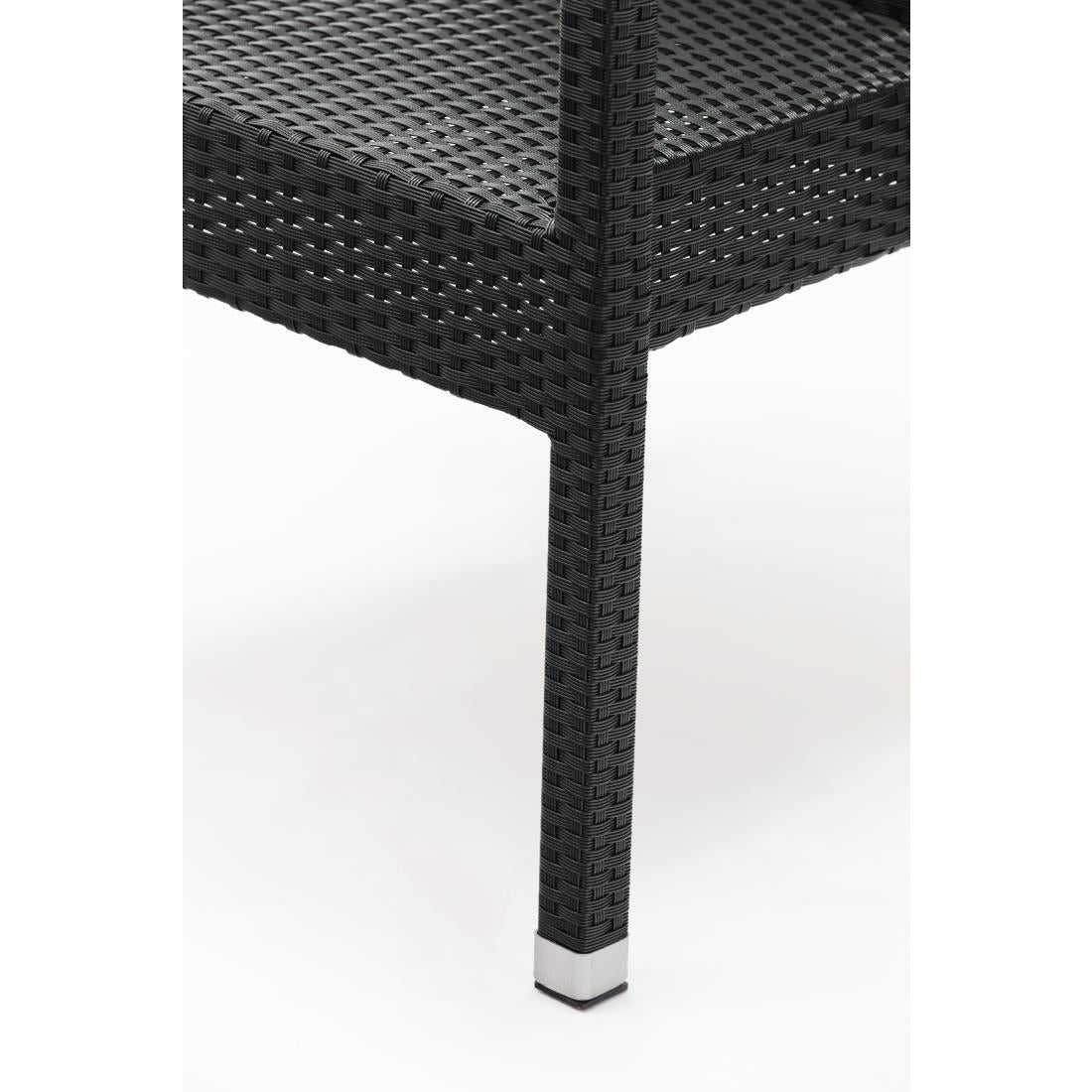 Bolero PE Wicker Armchairs Charcoal (4 Pack) - DL477