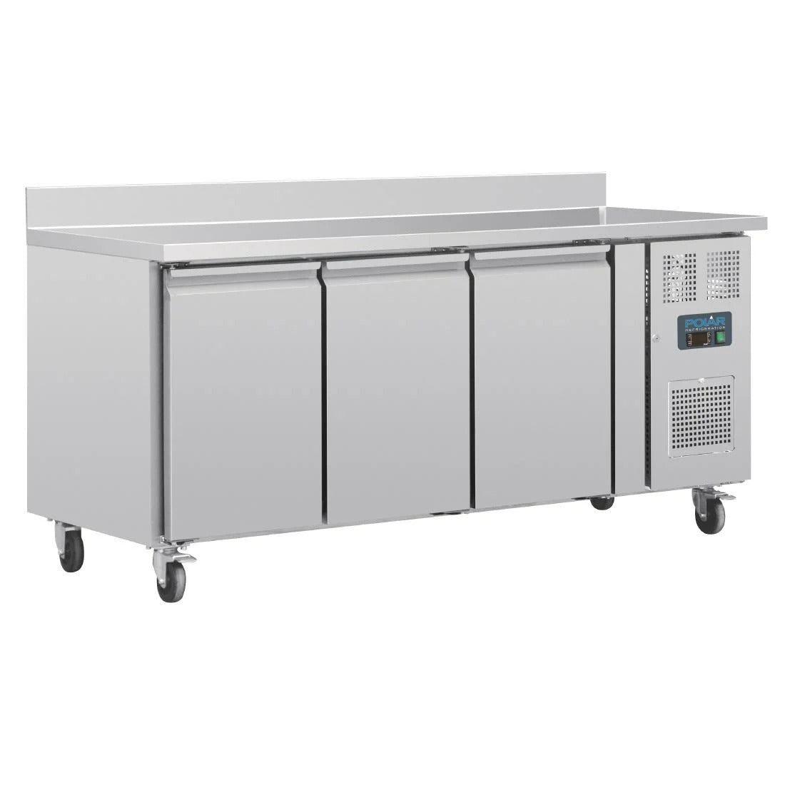 Polar U-Series Triple Door Counter Fridge with Upstand - 417Ltr - UA065-A
