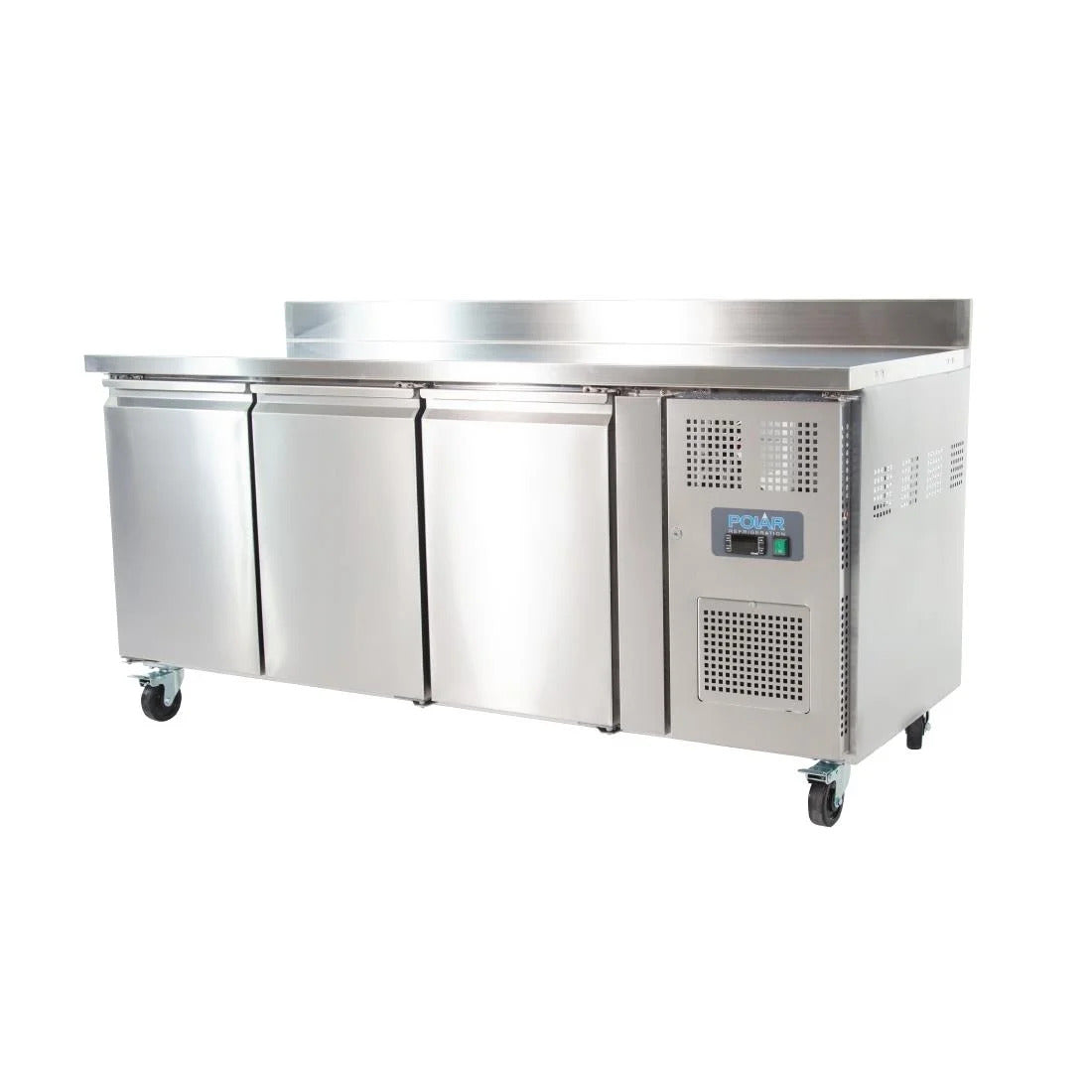 Polar U-Series Triple Door Counter Fridge with Upstand - 417Ltr - UA065-A