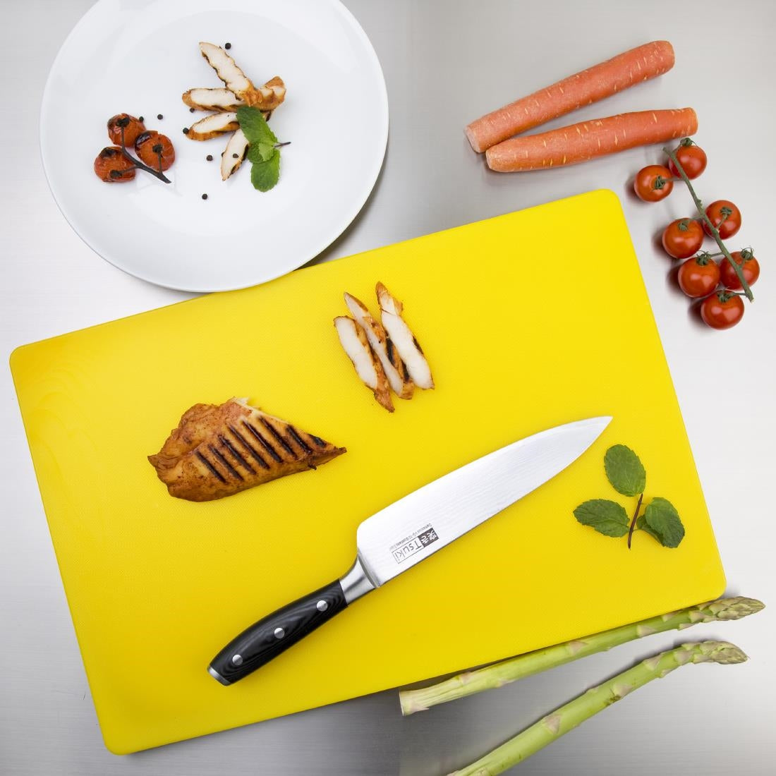 Hygiplas Extra Thick Low Density Chopping Board Yellow - 450x300x20mm - DM002