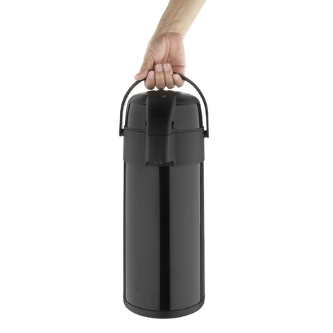 Olympia Pump Action Stainless Steel Double Wall Airpot Black - DM186